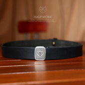 纯手工复古白铜合页扣皮带男真皮做旧自动扣牛仔裤 HALF WORK 腰带