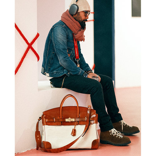 意大利进口牛皮重磅铂金包复古