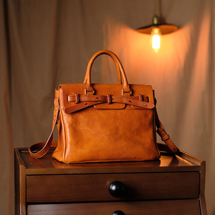 HALF 头层牛皮公文包商务真皮包通勤大容量手提包单肩斜挎包 WORK