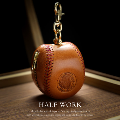 纯手工缝线复古棒球包真皮钥匙包