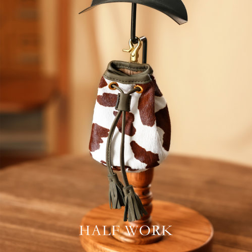 HALFWORK复古胎牛皮钥匙包