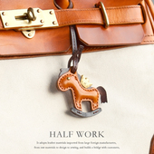 头层牛皮挂件车内挂饰包包挂件真皮手工 马上有钱 HALF WORK