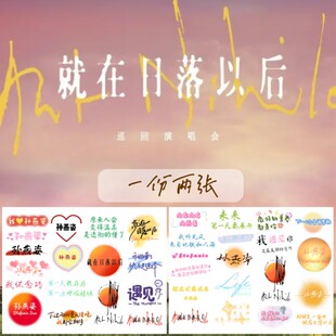 孙燕姿就在日落以后演唱会闪粉纹身贴草本果汁拉丁文手臂防水持久