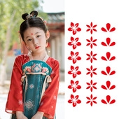 宝宝红色圆点眉心贴纹身贴幼儿节日生辰额头贴纸男童女童防水无毒