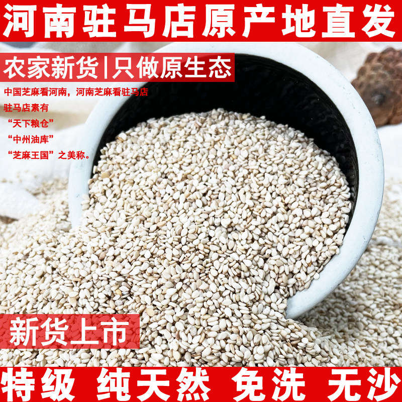 正宗驻马店白芝麻农家干净饱满生芝麻