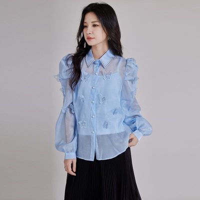 2025秋季氛围感小众蝴蝶衬衫