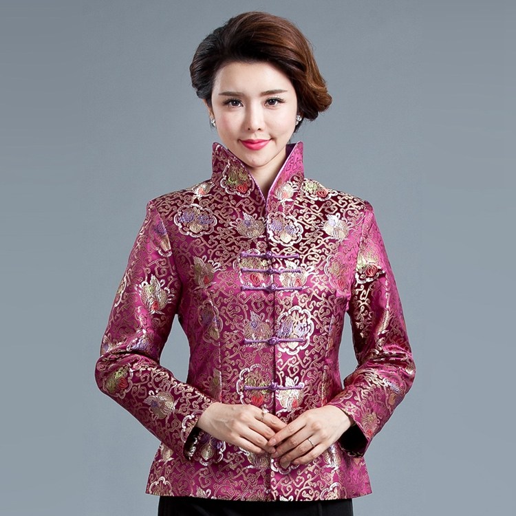 厂家直供2025年轻唐装女时尚修身时装版外套绸缎改良中式旗袍上衣