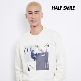 双胞胎HALFSMILE男女情侣潮流穿搭卫衣 半个微笑米卡MIKA同款