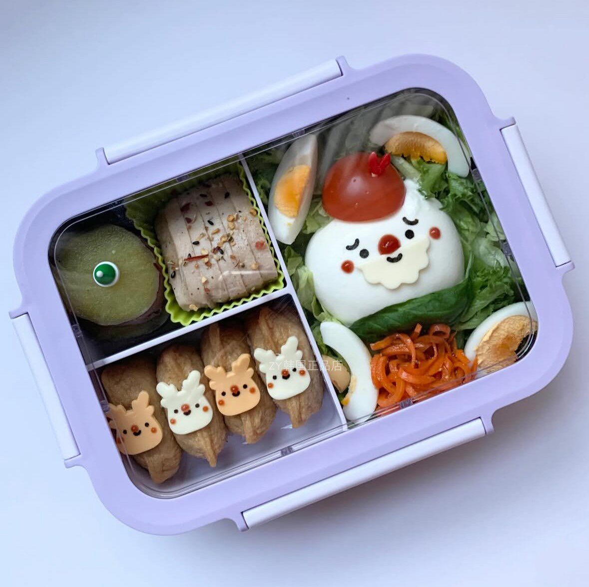 韩国代购进口ins简约小清新简约便当盒 可微波炉饭盒 野餐盒