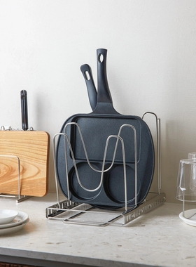 韩国代购进口高品质不锈钢可调节锅具收纳架厨房锅架置物架