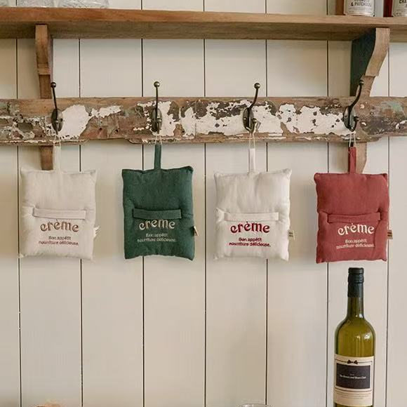 韩国代购进口ins简约字母刺绣微波炉防烫手套多用途锅垫杯垫桌垫