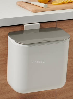 韩国代购原装进口ins风简约厨房专用垃圾桶大容量带盖悬挂式便携