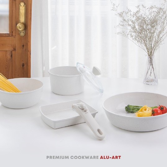 韩国代购简约不粘锅全套家用锅具套装煎炒锅汤锅电磁炉燃气灶专用