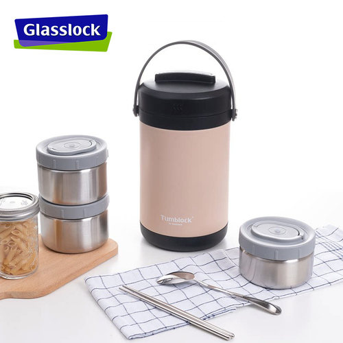 glasslock3层不锈钢内胆保温饭桶