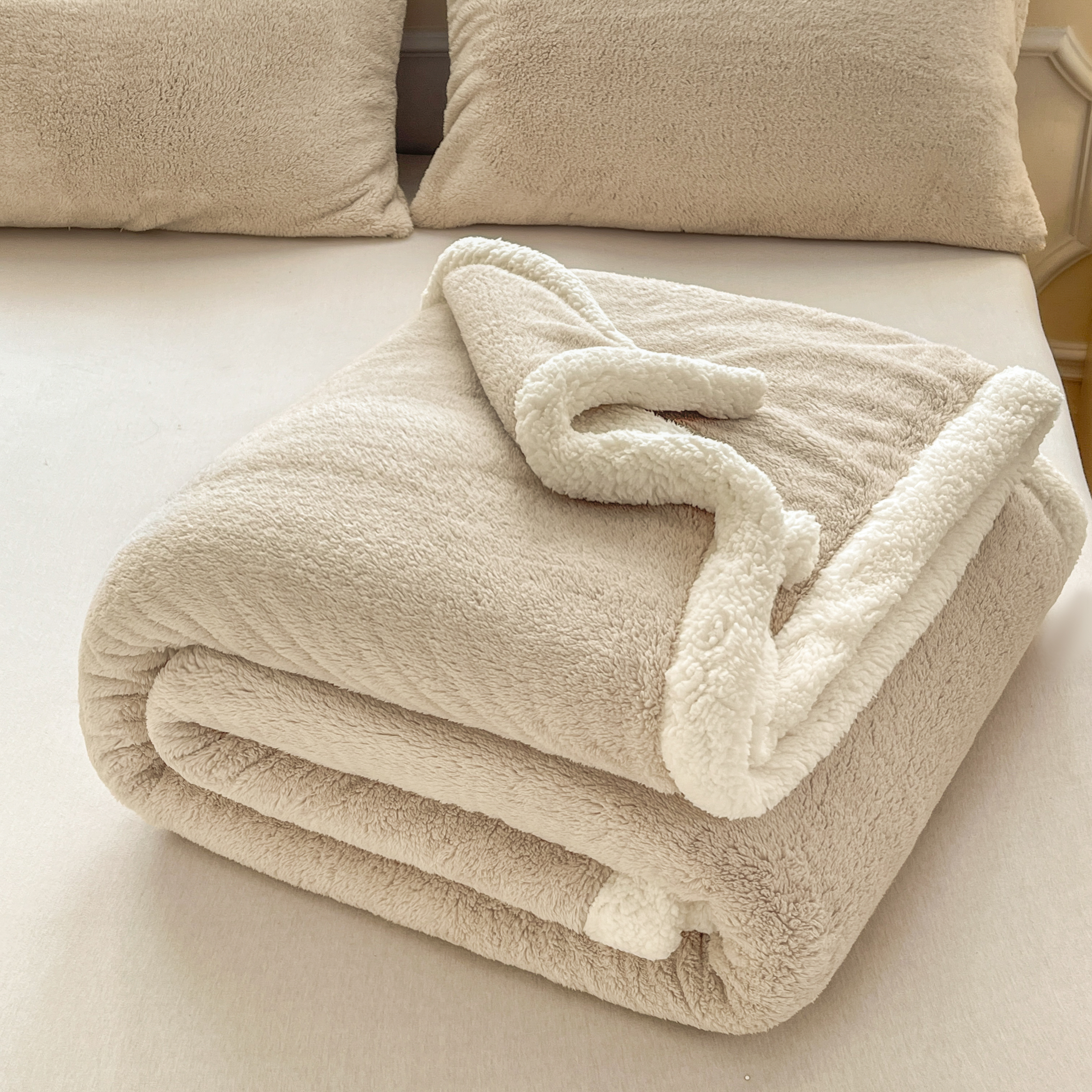 2025新款双层加厚羊羔绒毛毯