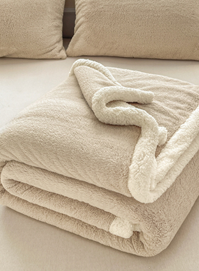 2025新款双层加厚羊羔绒毛毯舒棉绒盖毯可机洗午睡毯保暖冬季盖被