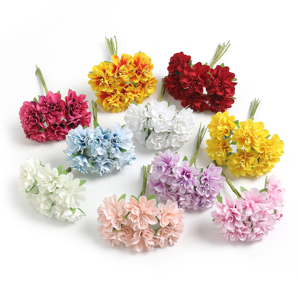 仿真康乃馨小花束 假花绢花diy手工头饰花环家居装饰礼盒饰品布置
