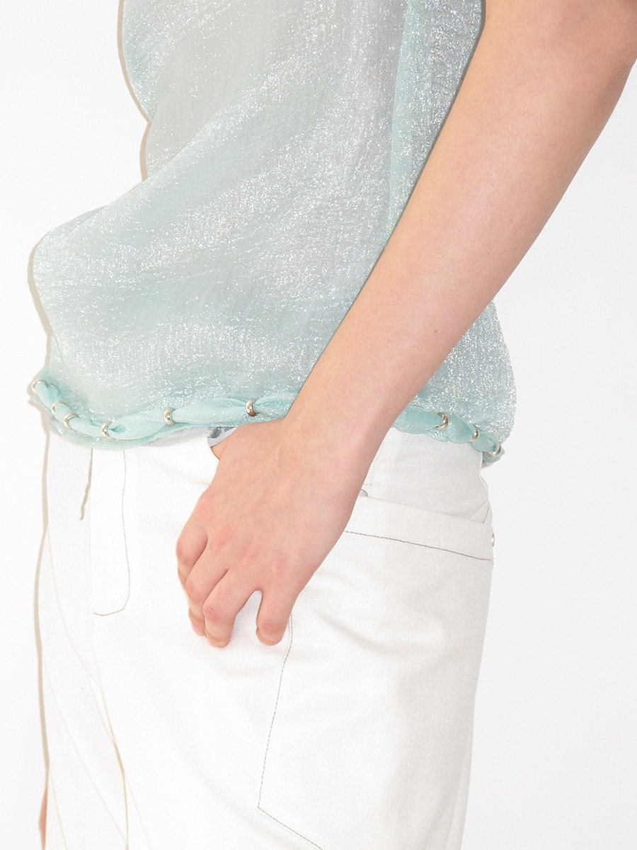 beaded neckline sleeveless top - Product image 4