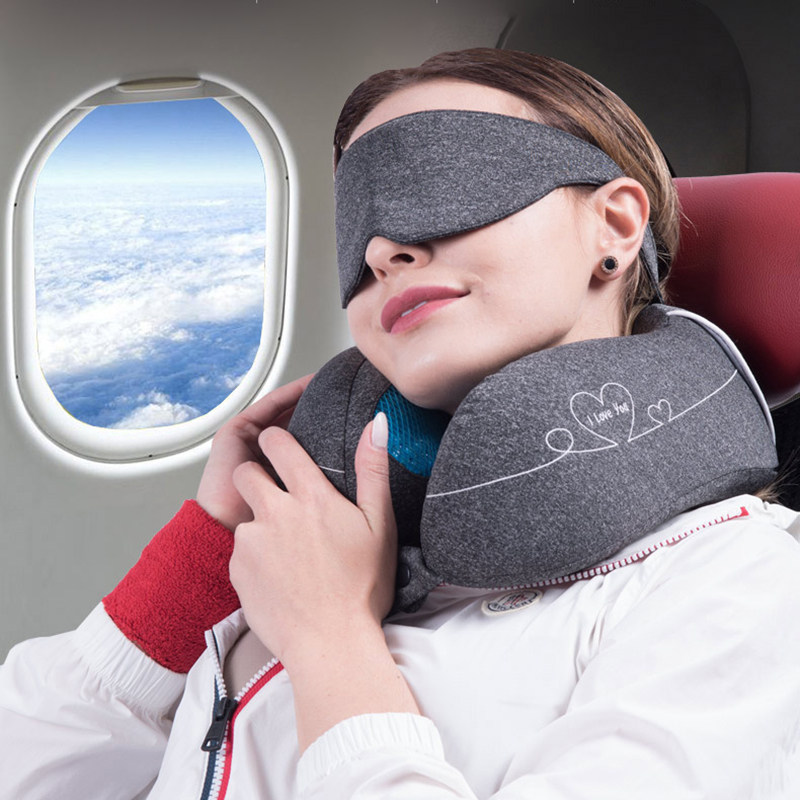 凝胶记忆棉u型枕便携旅行飞机可折叠护颈枕透气护脖子午睡休颈枕