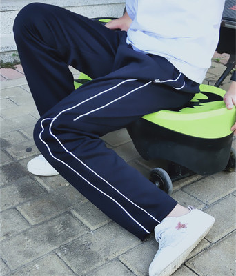 初高中双白藏蓝色两条细杠通款