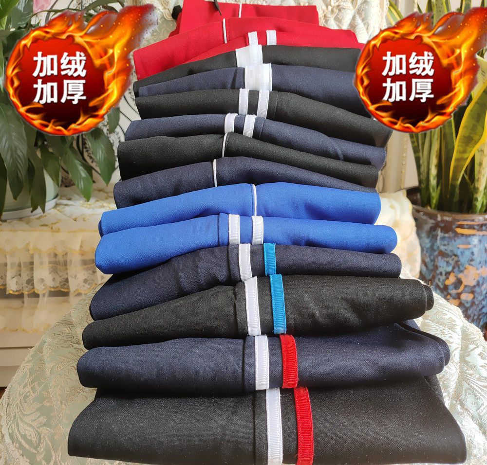 校裤加绒加厚宽松高中校服裤子