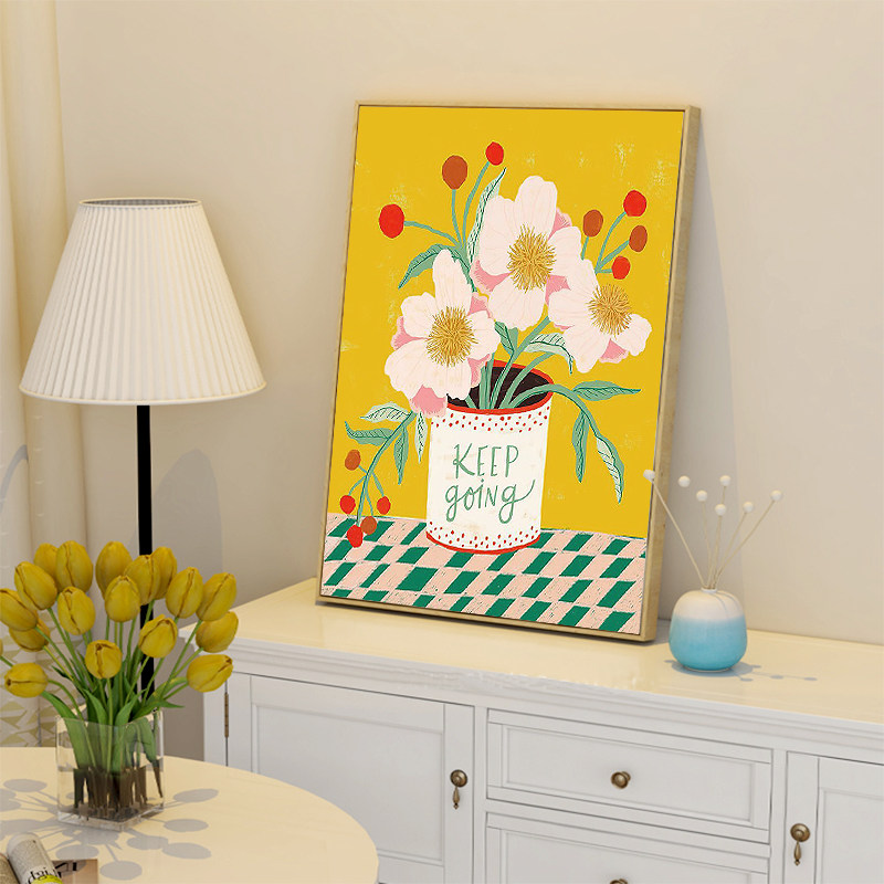 波西米亚装饰画田园小清新文艺风花卉鸽子蝴蝶餐厅卧室直播间挂画