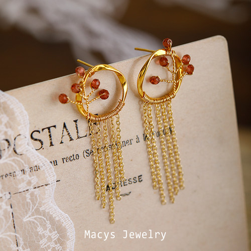 耳饰耳饰joojooland石榴石