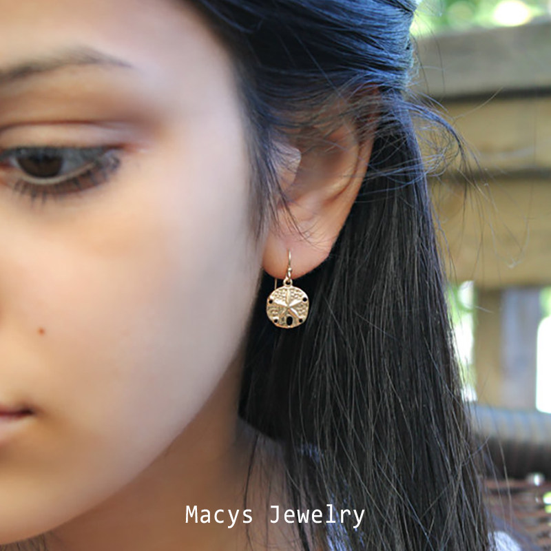 海外原创设计14K包金海胆耳环日常的首饰伴娘的礼物沙滩婚礼