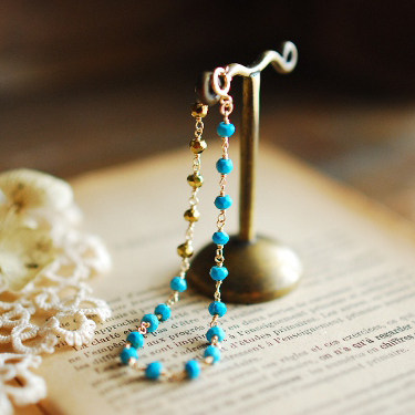 进口绿松石手链女14K包金ins小众设计感冷淡风高级感礼物手饰品