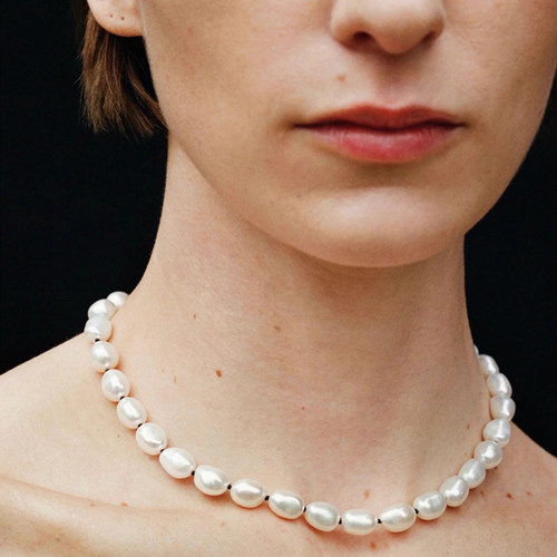 大颗粒天然巴洛克珍珠项链