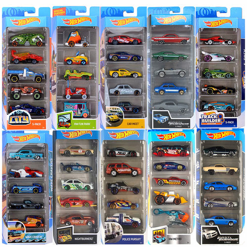 风火轮火辣小跑车交通组合5辆套装合金汽车模型玩具兰博基尼蝙蝠 - 封面