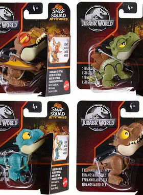 美泰侏罗纪世界2小型收藏恐龙 玩具模型公仔可动迅猛龙霸王龙沧龙