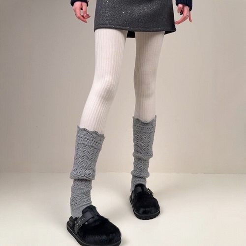 小腿袜女秋冬厚芭蕾风长袜叠穿jk长筒花边高筒设计感压缩穿搭春秋
