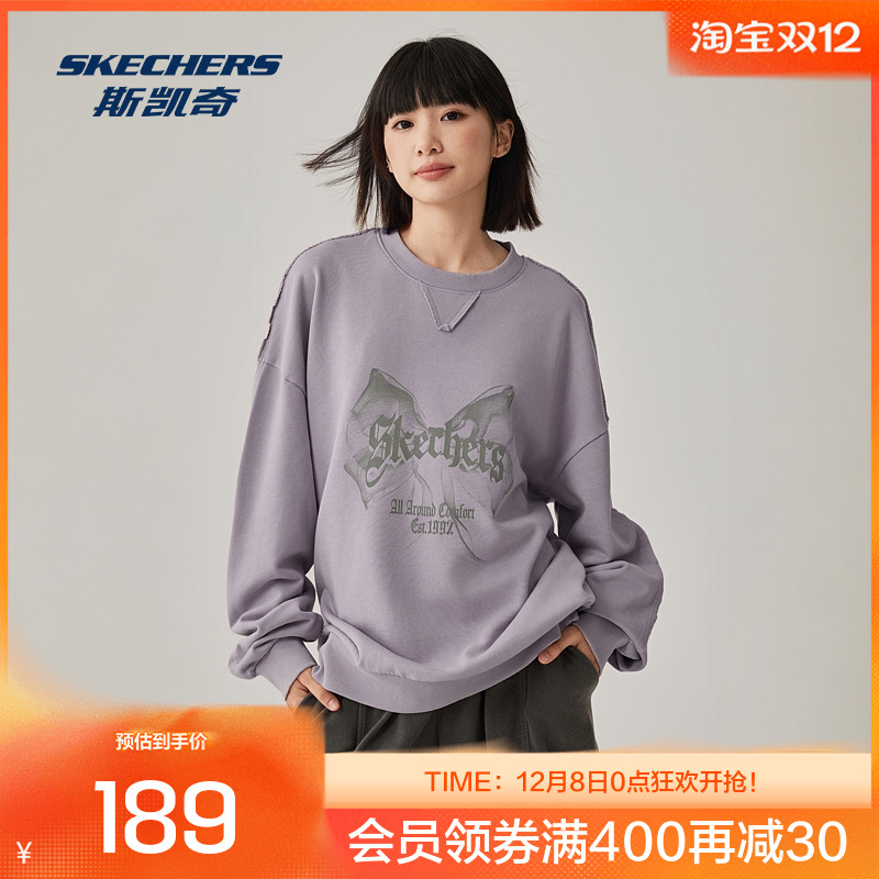 斯凯奇运动卫衣男女同款2025秋季宽松柔软舒适保暖休闲时尚潮流