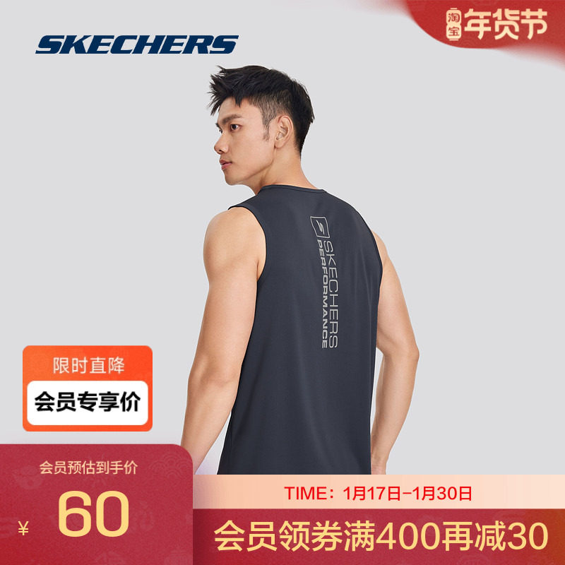 斯凯奇 秋新款男子针织无袖T恤衫舒适运动潮流短袖,运动服/休闲服装,运动背心,淘宝优惠券,粉丝福利购,淘宝优惠卷