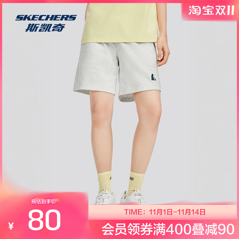 斯凯奇2025年秋季女款运动裤休闲短裤透气潮流时尚百搭柔软舒适