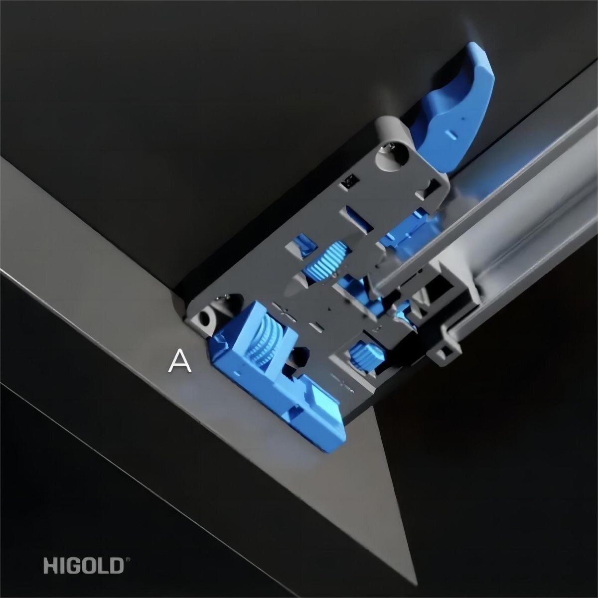 HIGOLD悍高 抽屉轨道缓冲托底滑轨全拉阻尼81121系列 卡扣