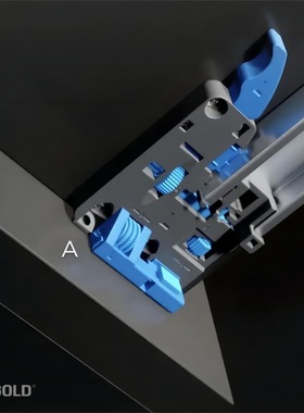 HIGOLD悍高 抽屉轨道缓冲托底滑轨全拉阻尼81121系列 卡扣