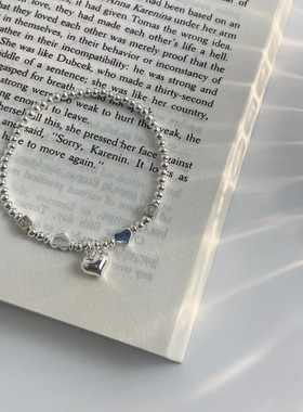 通体S925纯银甜美时尚爱心手链