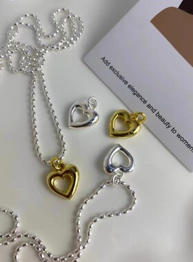 欢遇S925银爱心桃心双C项链招桃花颈链甜美轻奢小香风闺蜜锁骨链