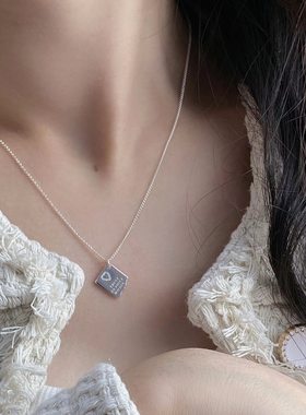 欢遇英文牌“勇敢做自己”项链925银简约百搭2022年新款韩国网红