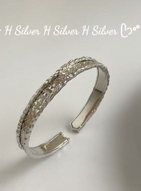 S925银高级感碎冰冰手镯