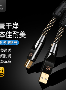 佳耐美发烧usb线A-B解码器打碟机连接线typec声卡方口usb音频线