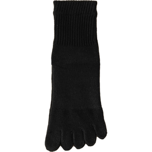 冬天季加厚加绒保暖五指袜子女中筒运动脚趾全纯棉吸汗毛巾底跑步