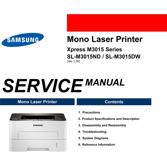 维修资料 三星打印机复印机SL-M3015服务手册维修手册