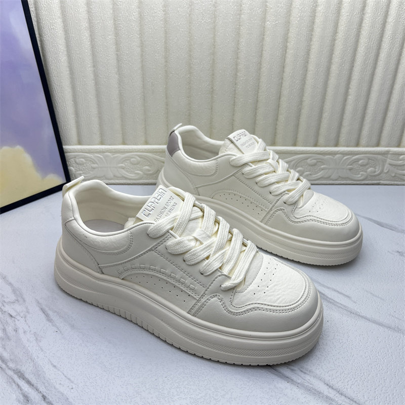 休闲断码26春季新款真皮女单鞋厚底系带小白鞋松糕底运动板鞋百搭,女鞋,时尚休闲鞋,淘宝优惠券,粉丝福利购,淘宝优惠卷