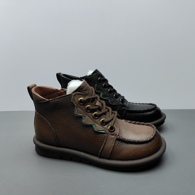 2025尾货工厂断码处理女鞋马丁靴软底圆头民族风侧拉链妈妈鞋短靴,女鞋,马丁靴,淘宝优惠券,粉丝福利购,淘宝优惠卷