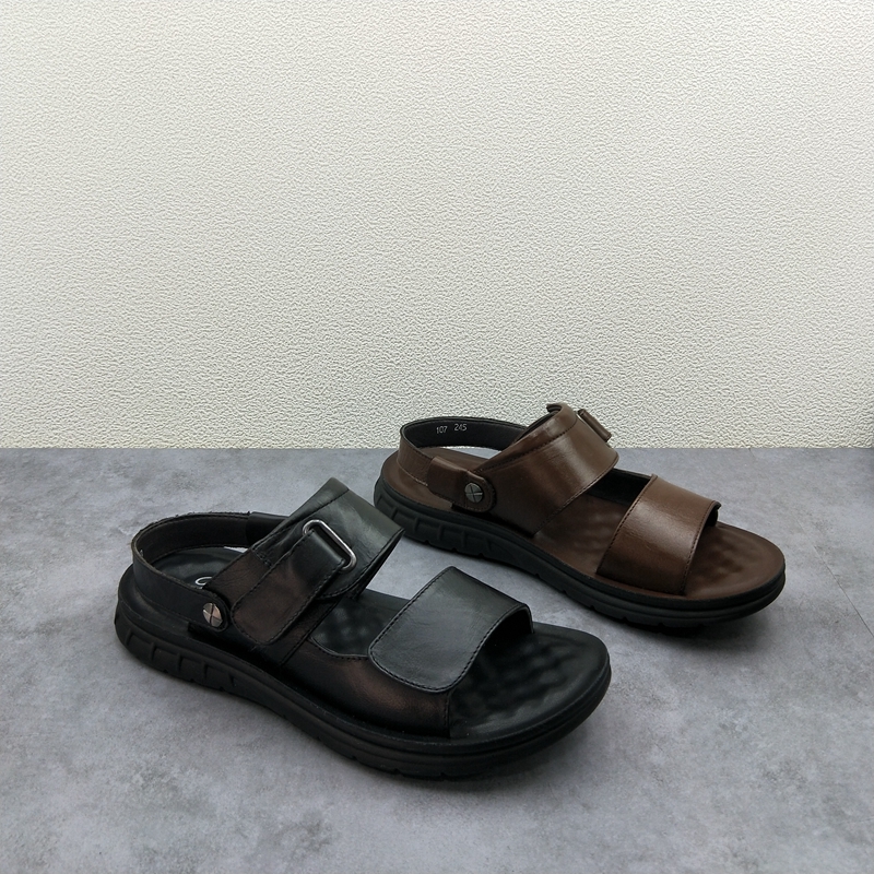 夏季沙滩鞋休闲纯色真皮