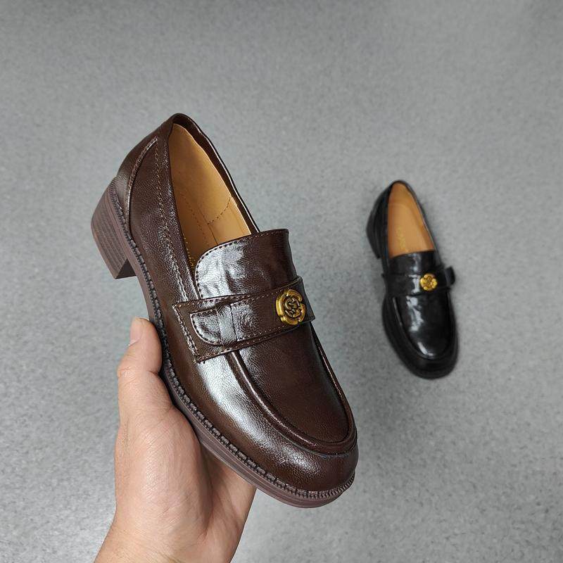 粗跟复古乐福鞋女2025新款春秋厚底圆头小皮鞋英伦风休闲深口单鞋,女鞋,乐福鞋（豆豆鞋）,淘宝优惠券,粉丝福利购,淘宝优惠卷