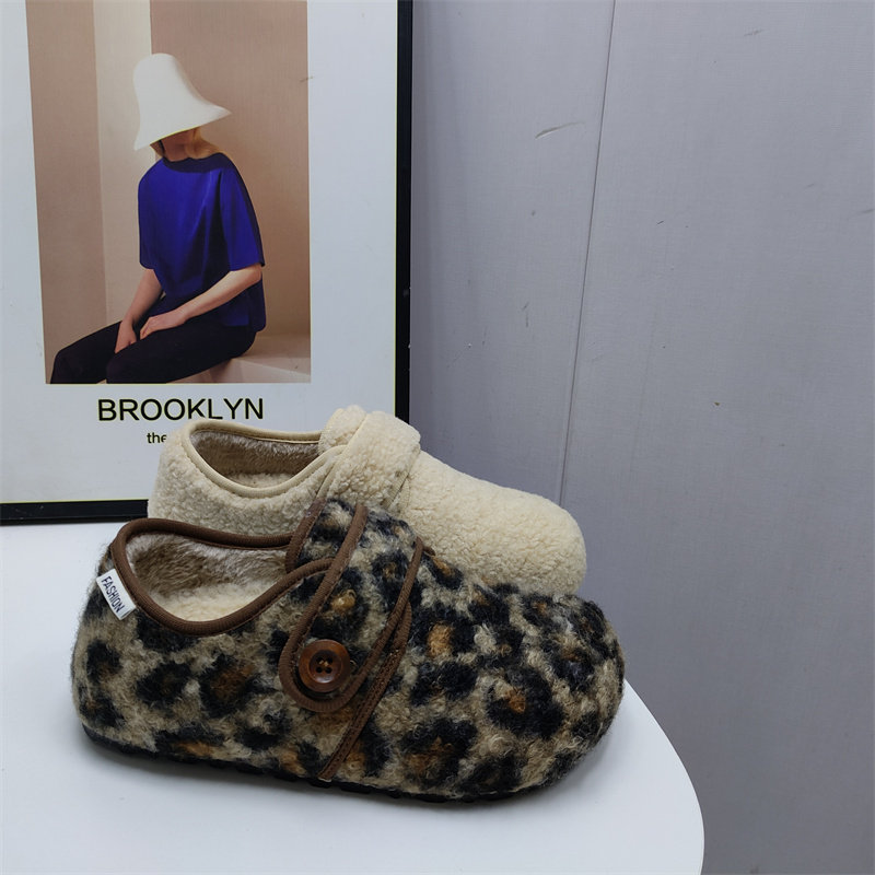 25秋冬新款毛毛鞋保暖加绒乐福鞋